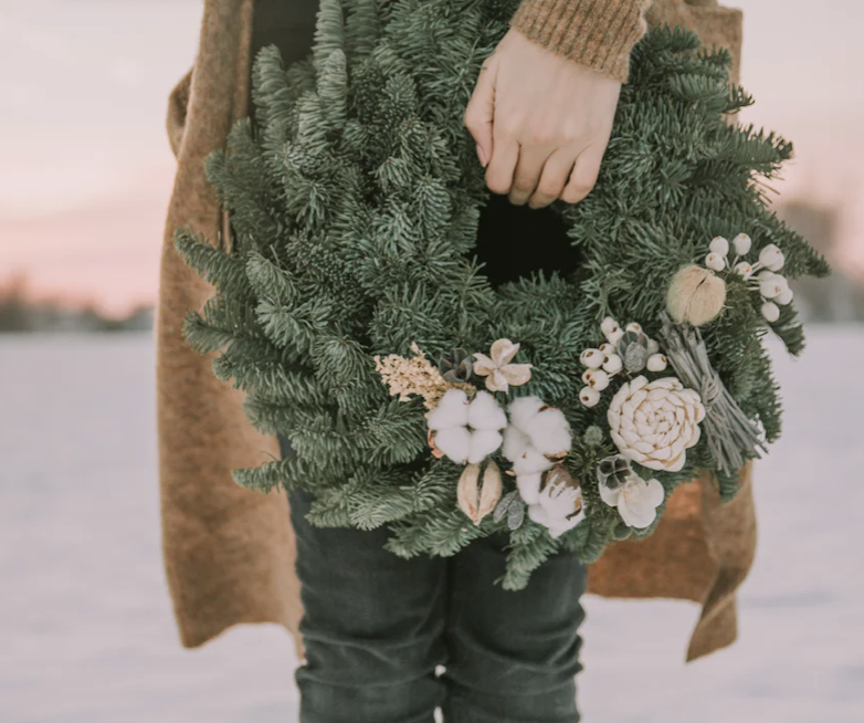 Wreath in hand winter